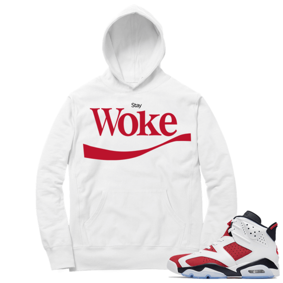 Carmine 6 Hoodie - White Stay Woke