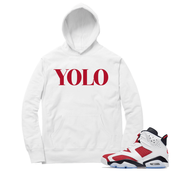 Carmine 6 Hoodie - White YOLO