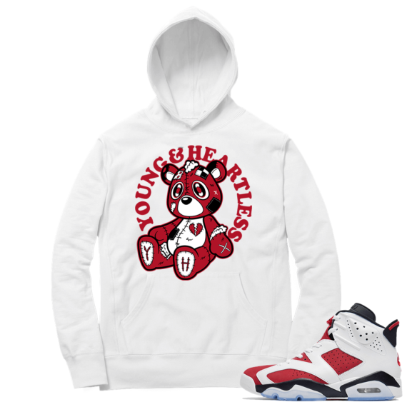 Carmine 6 Hoodie - White Young & Heartless Teddy