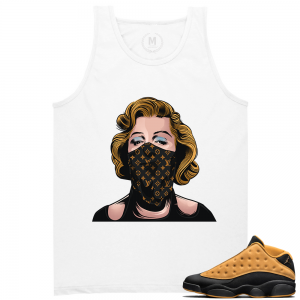 Match Air Jordan 13 Chutney | Marilyn Monroe LV Bandana | White Tank Tee