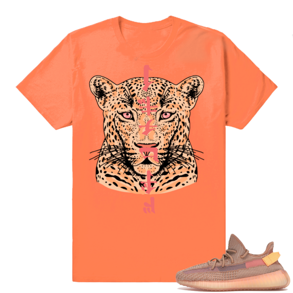 Yeezy 350 Clay | NuWave Leopard | Hyper Orange Shirt