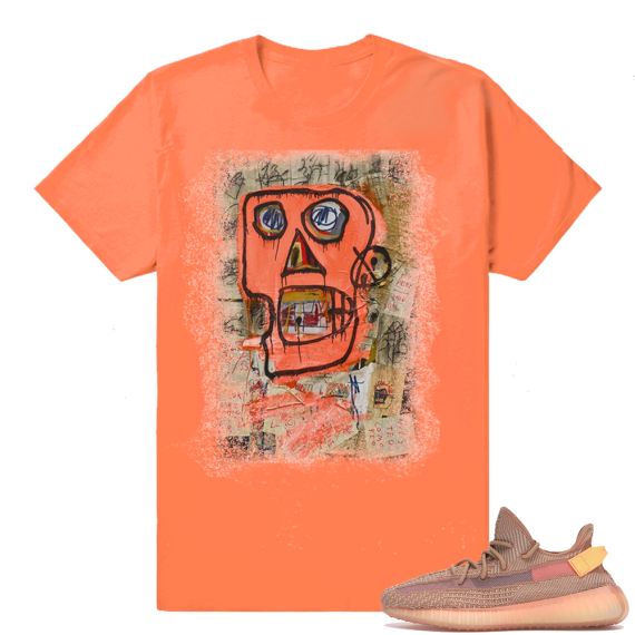 Yeezy 350 Clay | Basquiat Orange Skull | Hyper Orange Shirt