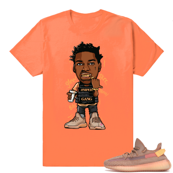 Yeezy 350 Clay | Kodak Glee | Hyper Orange Shirt