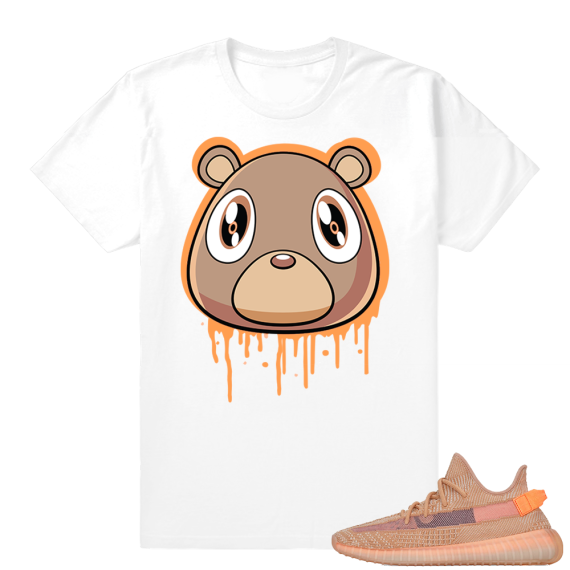 Yeezy 350 Clay | Bear Drip | White shirt