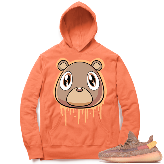 Yeezy 350 Clay | Bear Drip | Bright Orange Hoodie