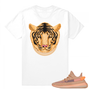 Yeezy 350 Clay | Designer Tiger | White shirt