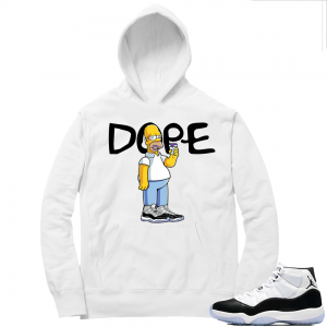 Concord 11 | Dope Homer | White Hoodie