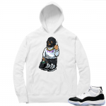 Concord 11 | Ski Mask Trap Bear | White Hoodie