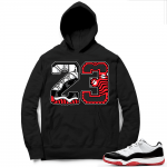 Concord Bred 11 Low Sneaker Hoodie - Black - 23