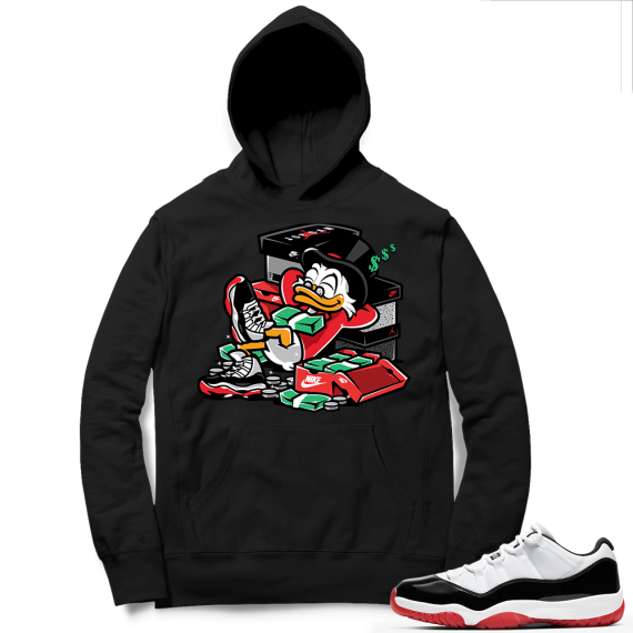 Concord Bred 11 Low Sneaker Hoodie - Black - Bred Up