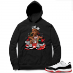 Concord Bred 11 Low Sneaker Hoodie - Black - MJ King