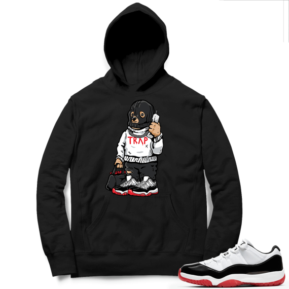 Concord Bred 11 Low Sneaker Hoodie - Black - Trap Bear