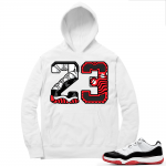 Concord Bred 11 Low Sneaker Hoodie - White - 23