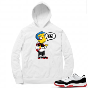 Concord Bred 11 Low Sneaker Hoodie - White - Millhouse Got EM