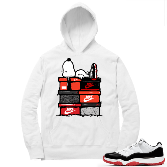 Concord Bred 11 Low Sneaker Hoodie - White - Snoopy Sneakerhead