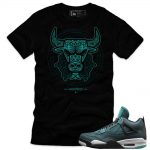 Teal 4s matching shirts sneaker tees |Bully Muertos sneaker tees shirt Black| Streetwear Online