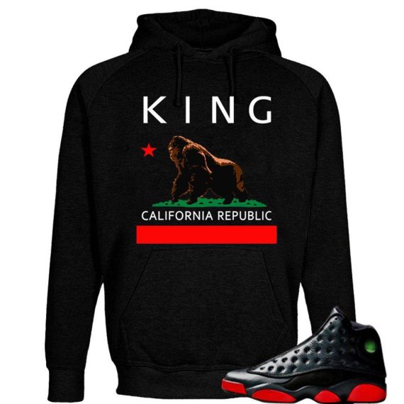 Dirty Bred 13s matching Hoodie| Cali King Black Hoodie