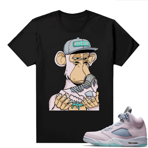 Easter 5s Regal Pink Shirts - Black Bored Ape Drippy 5s