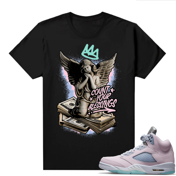 Easter 5s Regal Pink Shirts - Black Count your blessings