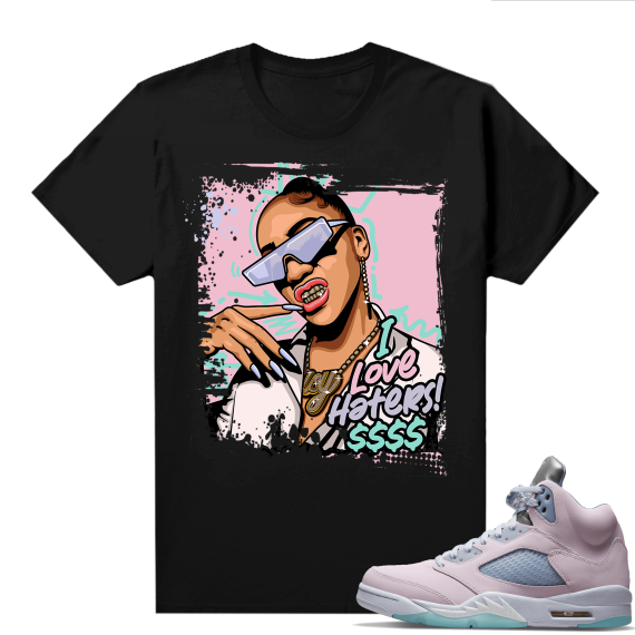 Easter 5s Regal Pink Shirts - Black I Love Haters