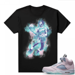 Easter 5s Regal Pink Shirts - Black MJ Watercolor