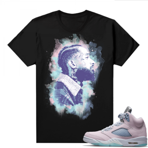 Easter 5s Regal Pink Shirts - Black Nipsey Watercolor