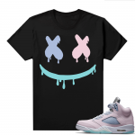 Easter 5s Regal Pink Shirts - Black Smiley Drip