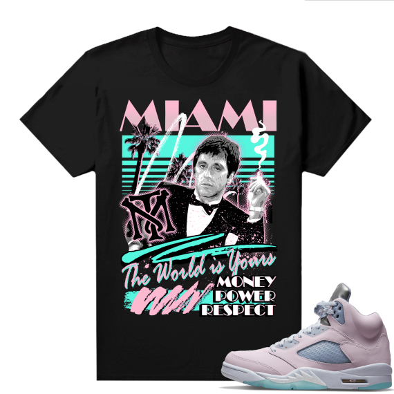 Easter 5s Regal Pink Shirts - Black Tony Montana