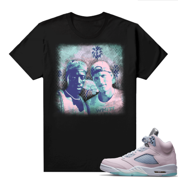 Easter 5s Regal Pink Shirts - Black White Man Can’t Jump