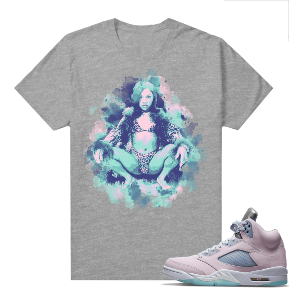 Easter 5s Regal Pink Shirts - Grey Lil Kim Watercolor