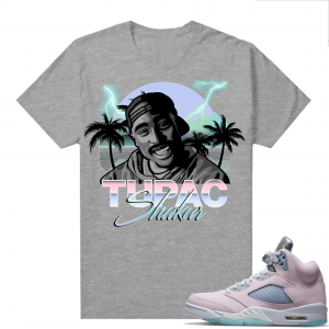 Easter 5s Regal Pink Shirts - Heather Grey 2Pac Paradise