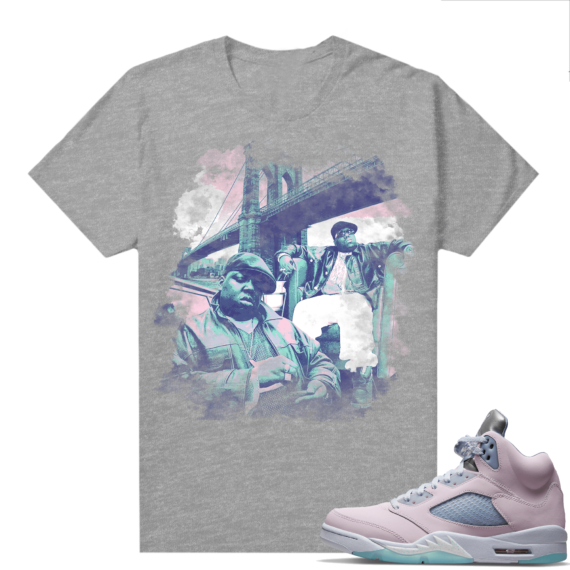 Easter 5s Regal Pink Shirts - Heather Grey Biggie Brooklyn