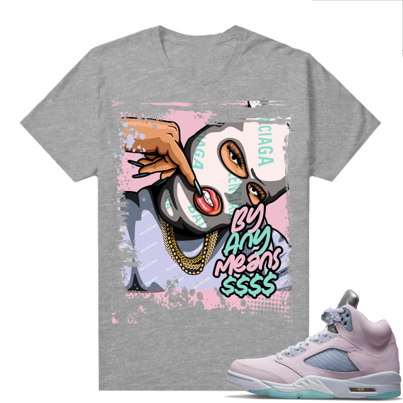 Easter 5s Regal Pink Shirts - Heather Grey By Any Means