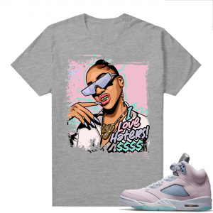 Easter 5s Regal Pink Shirts - Heather Grey I Love Haters