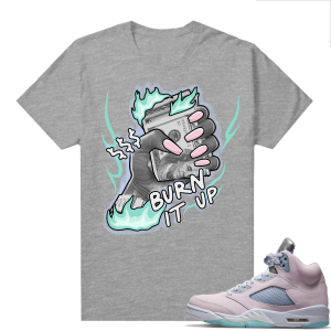 Easter 5s Regal Pink Shirts - Heather Grey Money To Burn