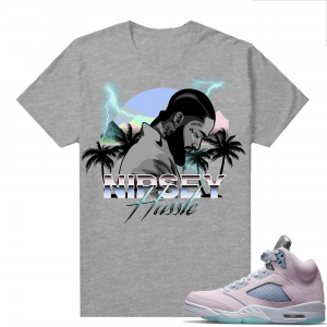 Easter 5s Regal Pink Shirts - Heather Grey Nipsey Paradise