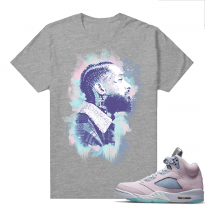 Easter 5s Regal Pink Shirts - Heather Grey Nipsey Watercolor