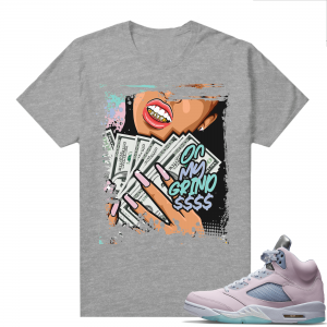 Easter 5s Regal Pink Shirts - Heather Grey On My Grind