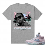 Easter 5s Regal Pink Shirts - Heather Grey Pop Smoke Paradise