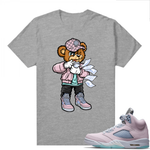 Easter 5s Regal Pink Shirts - Heather Grey Rich Bear