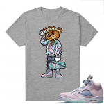 Easter 5s Regal Pink Shirts - Heather Grey Soulja Bear