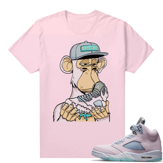 Easter 5s Regal Pink Shirts - Pink Bored Ape Drippy 5s