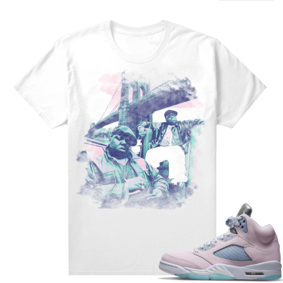 Easter 5s Regal Pink Shirts - White Biggie Brooklyn