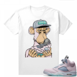 Easter 5s Regal Pink Shirts - White Bored Ape Drippy 5s