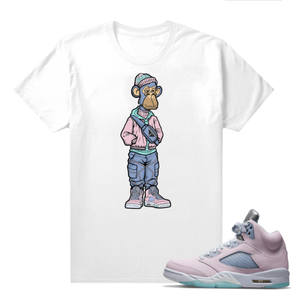 Easter 5s Regal Pink Shirts - White Bored Ape Sneakerhead