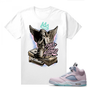 Easter 5s Regal Pink Shirts - White Count your blessings