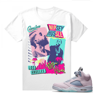 Easter 5s Regal Pink Shirts - White Nipsey 80s