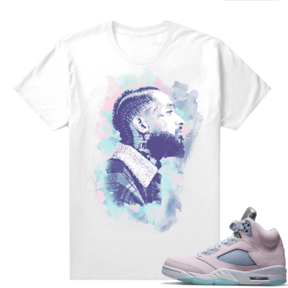 Easter 5s Regal Pink Shirts - White Nipsey Watercolor