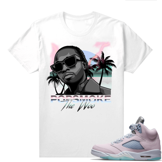 Easter 5s Regal Pink Shirts - White Pop Smoke Paradise