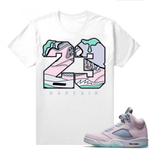 Easter 5s Regal Pink Shirts - White Rare Air 23